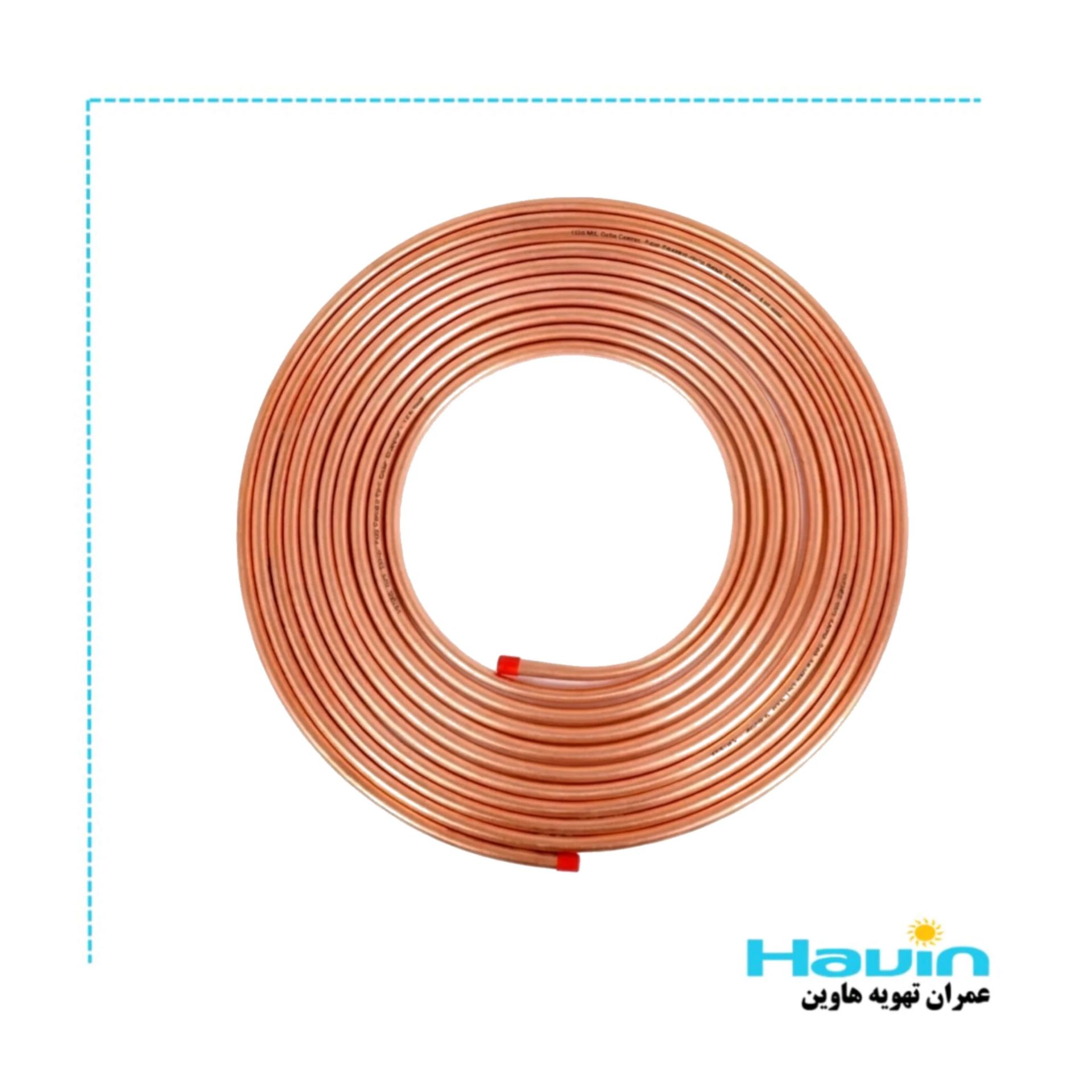 copper-pipe size 22-0.75mm 15 m لوله مسی کلاف سایز 22 – 7/8 اینچ 30-0 (0/75 میلی متر) مهراصل 15 متری